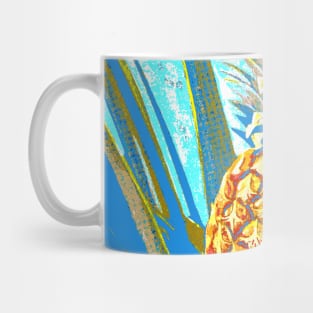 Pineapple Poster Art Blue Mug